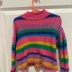 next Multicolor Striped Turtleneck Sweater - Pink, Green, Yellow, Blue, Purple